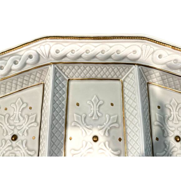 Fitz and Floyd Christmas Snowy Woods 18 x 11 Divided Serving Tray Platter-Nice! - Picture 4 of 7